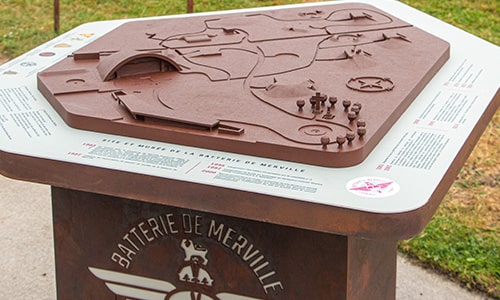 maquette 3D extérieure tactile en aluminium installée au Musée de la Batterie de Merville