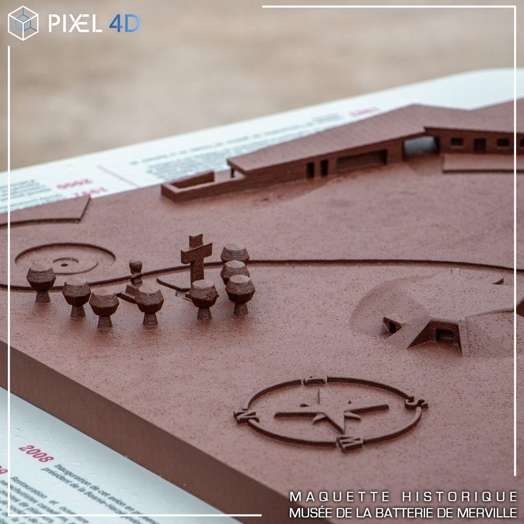 maquette 3d tactile exterieure aluminium musee historique accessibilite pmr communication patrimoine maquette metal topographique